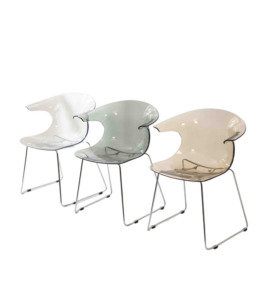 Transparent Dining Chair with Chromed Legs.B8653