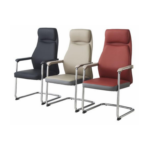 PU Upholstered Office Chair with Chromed Legs.T8004