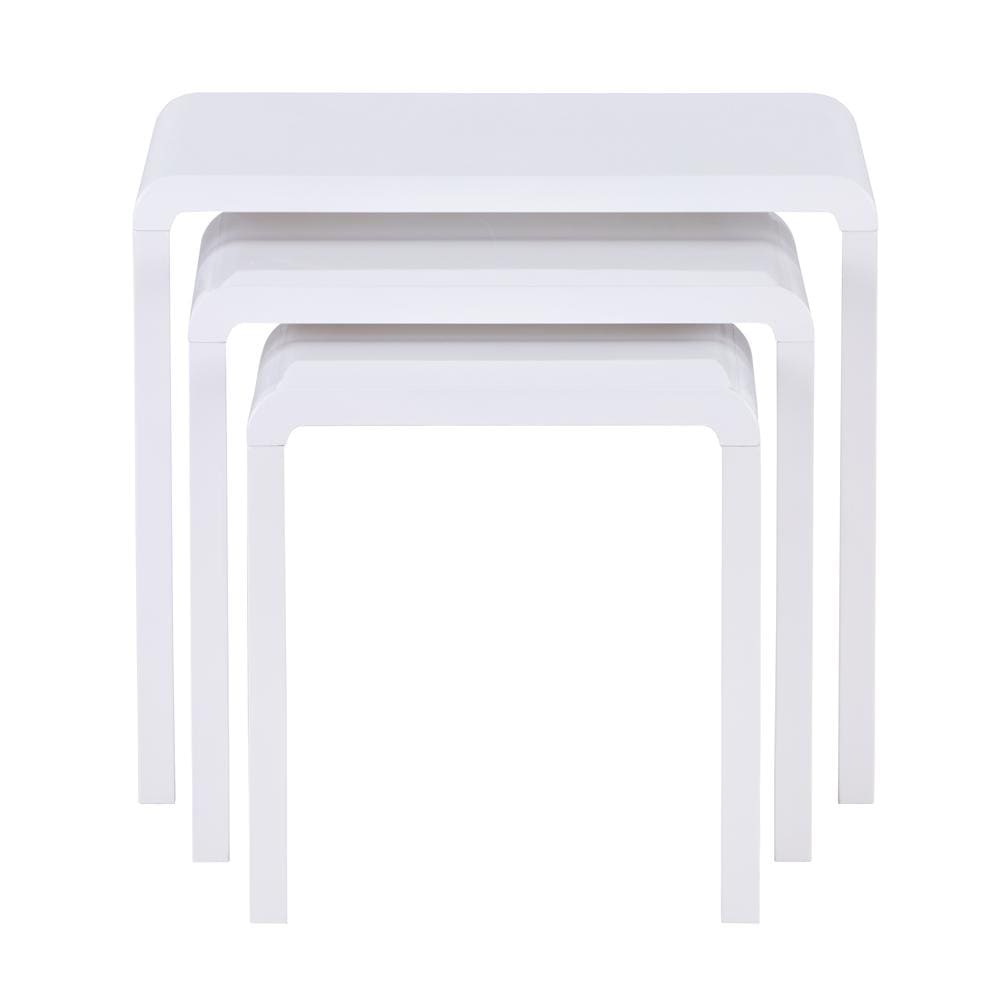 MDF White High Glossy Top  Coffee Table_3