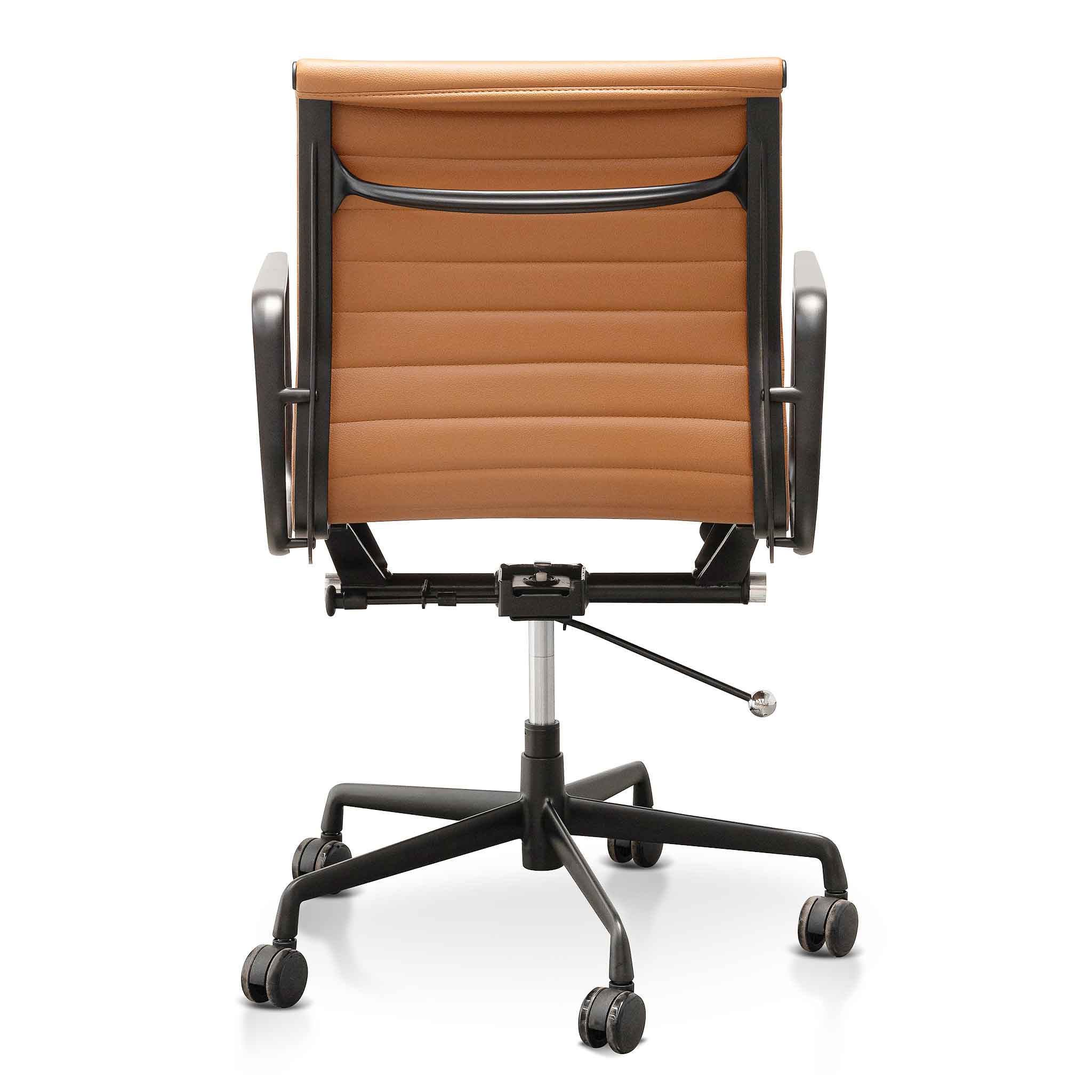 Floyd Low Back Office Chair - Saddle Tan in Black Frame OC6403-YS