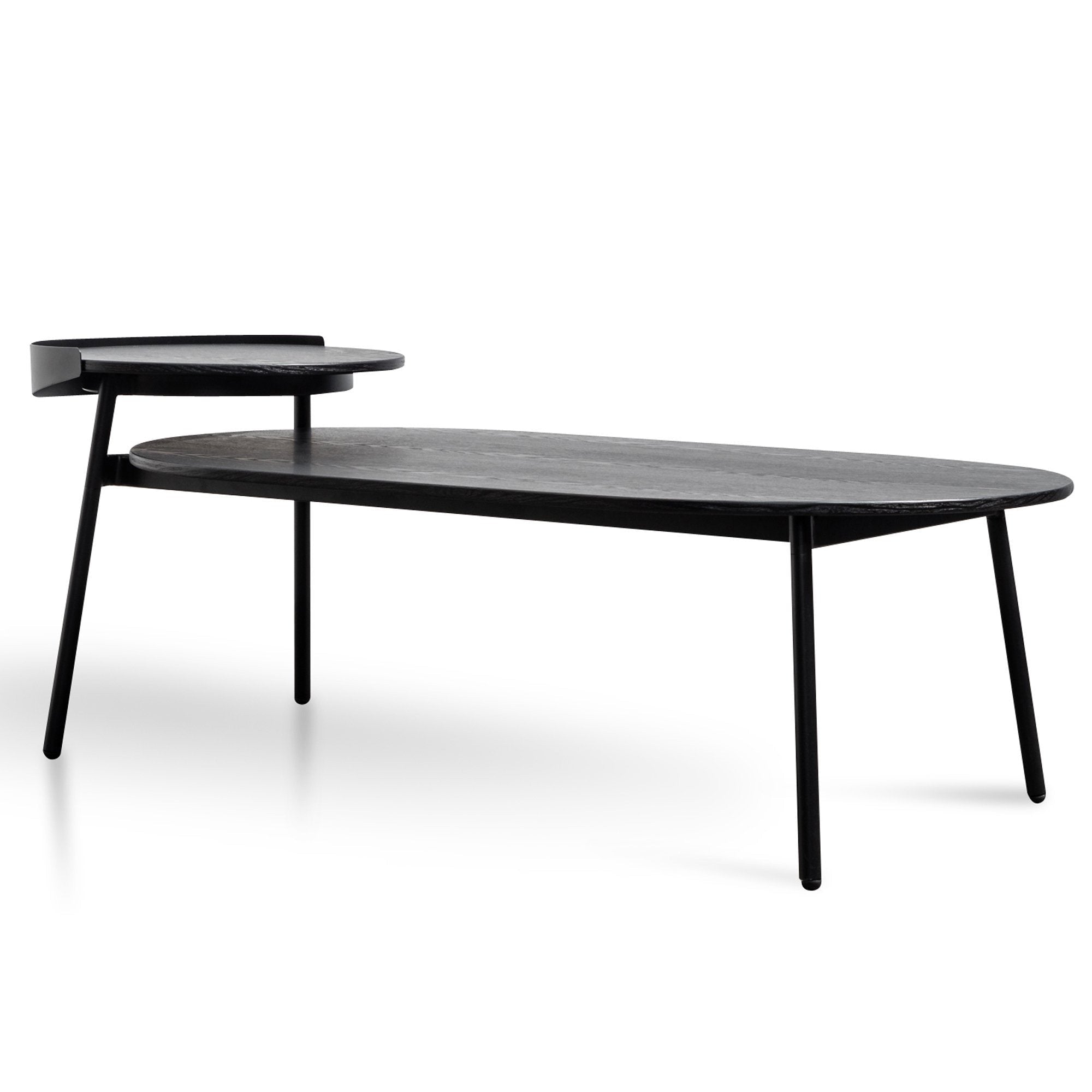 1.47m Wooden Coffee Table - Full Black