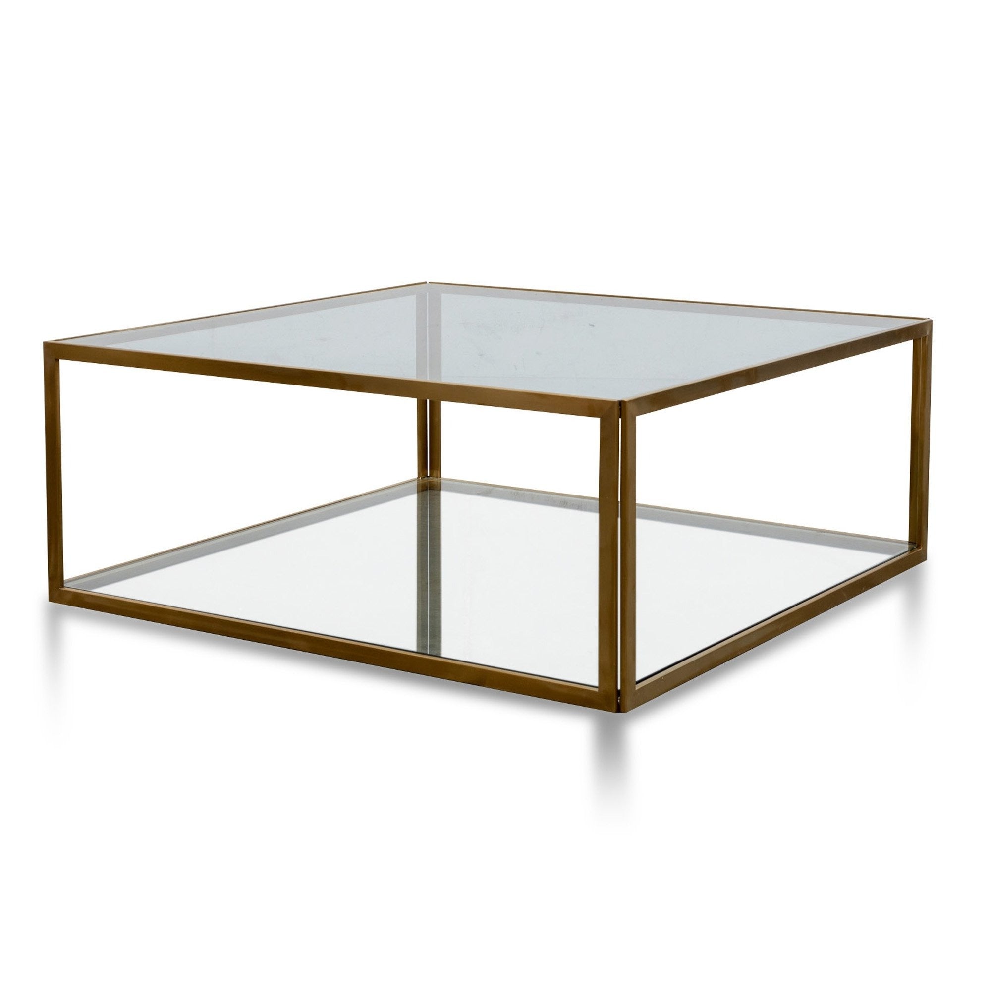 1M Glass Coffee Table - Gold Base