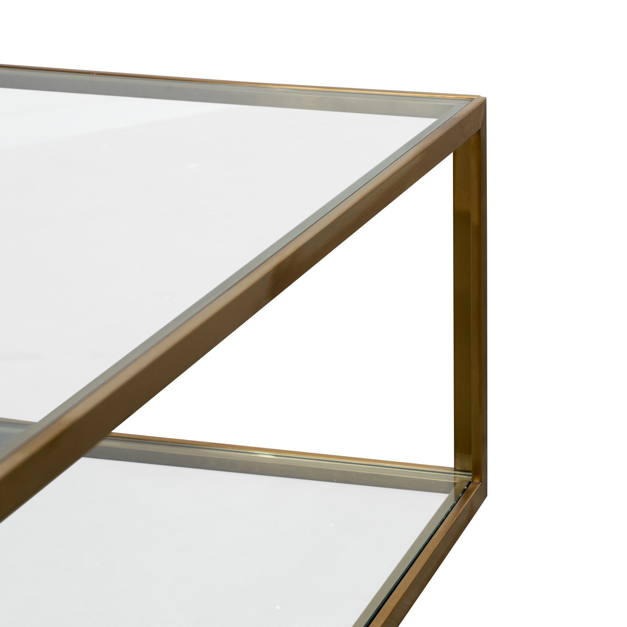 1M Glass Coffee Table - Gold Base_1
