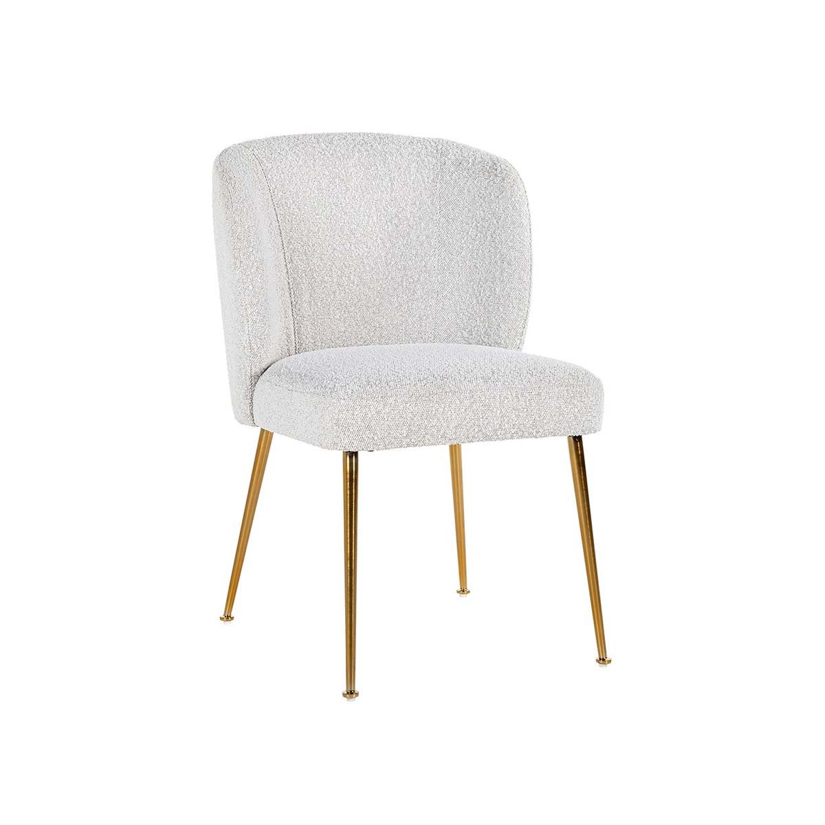 White Velvet Dining Chair - With Golden Legs