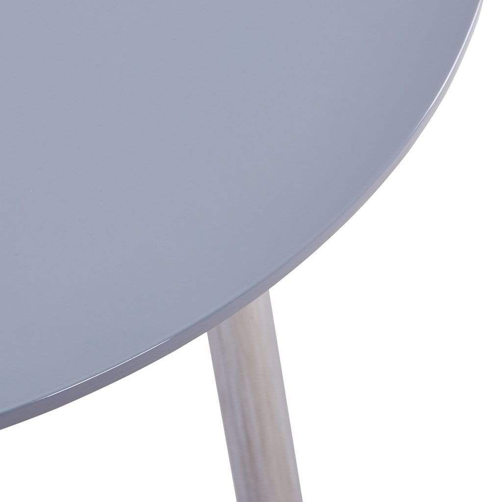 MDF Round Grey Dining Table Chromed legs_2