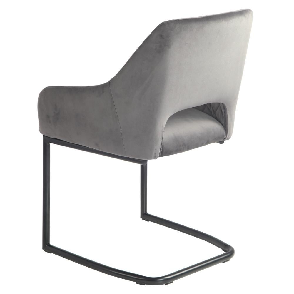  Grey Velvet Dining Chair_1