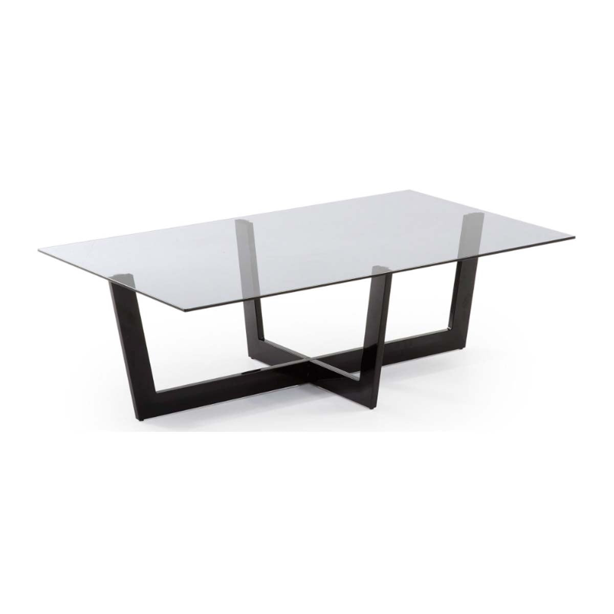 Glass Dining Table - Black Legs