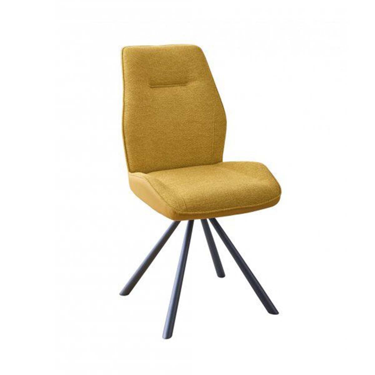 Curry Fabric Dining Chair - Black Legs