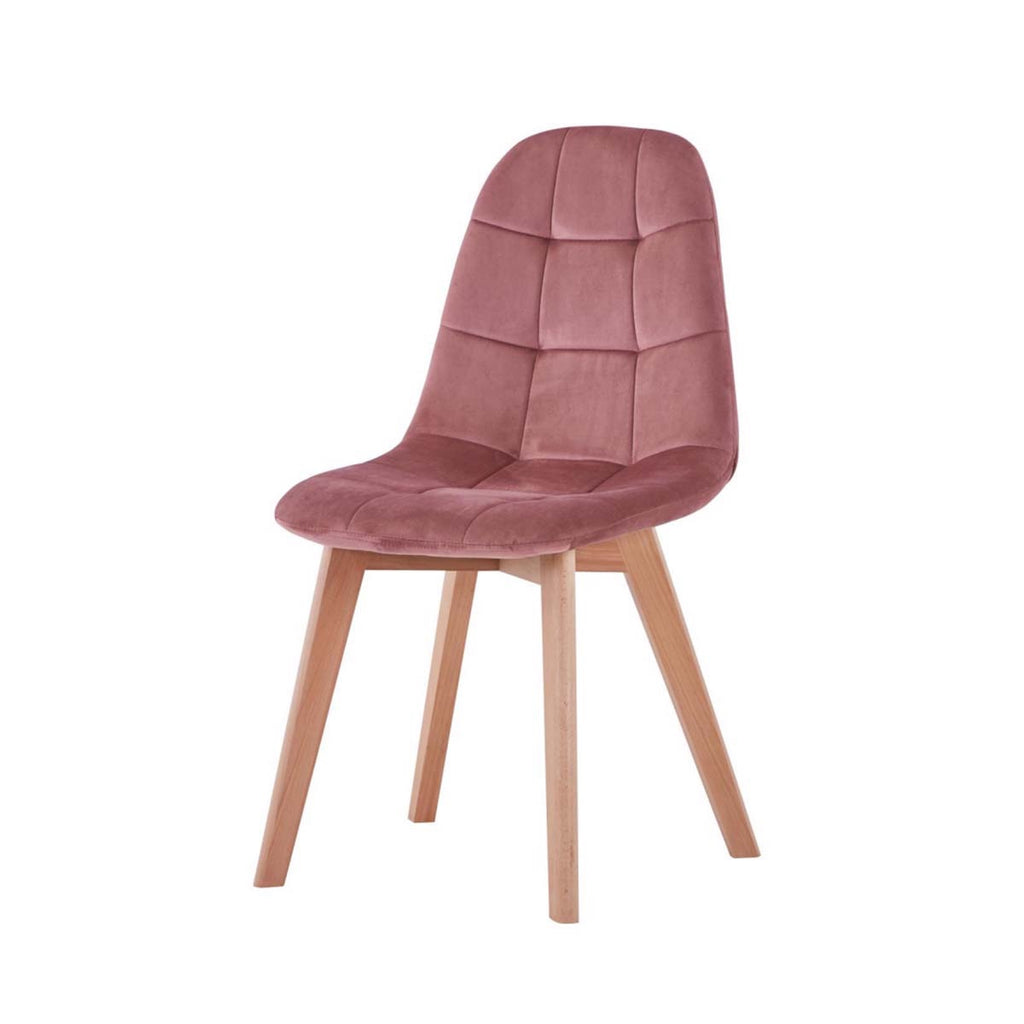 Velvet Dining Chair - Wooden Legs