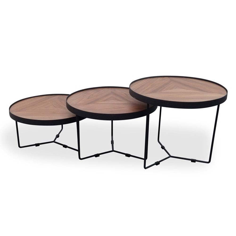 Coffee Table Black/Walnut set/3