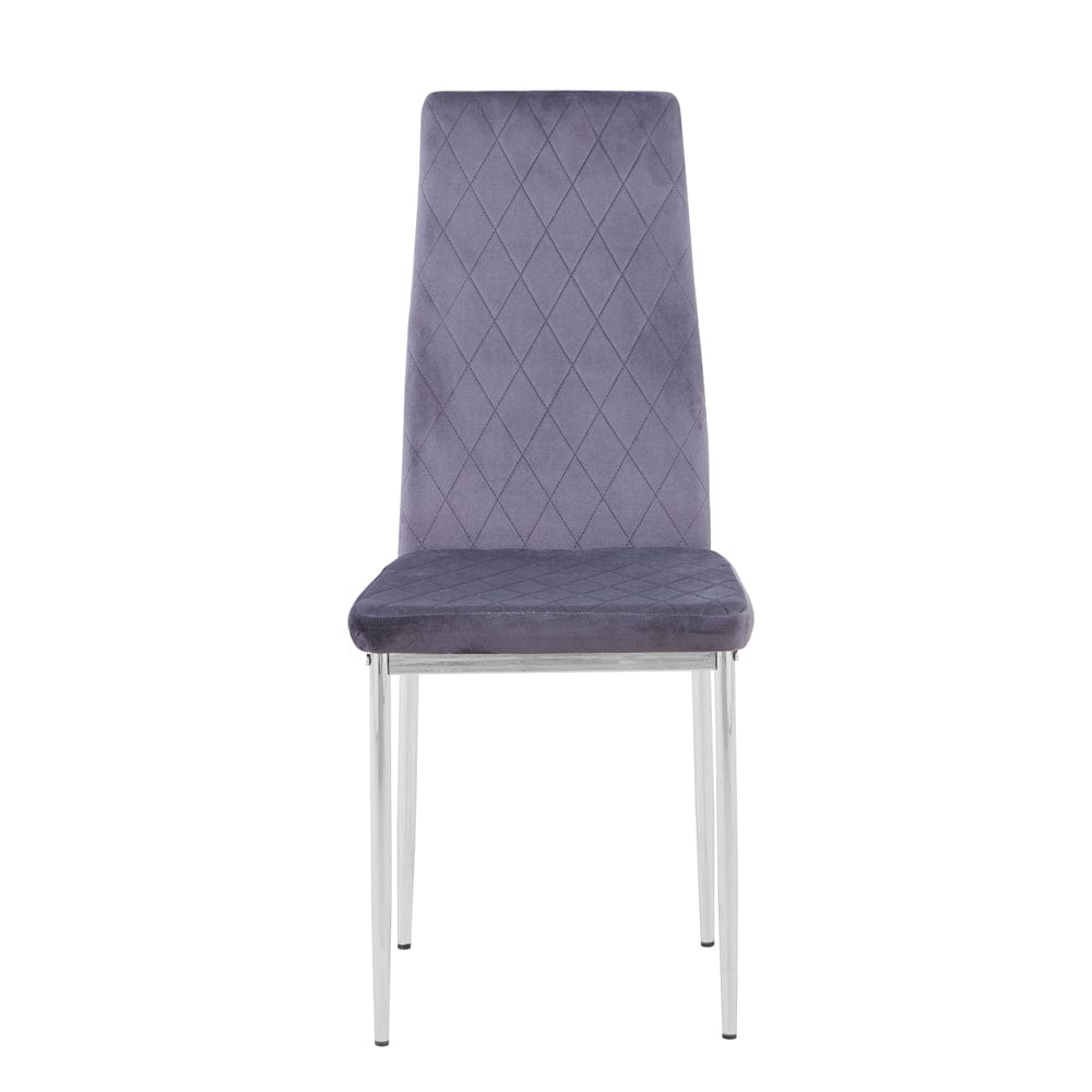 Grey Velvet Dining Chairs 2pcs_1