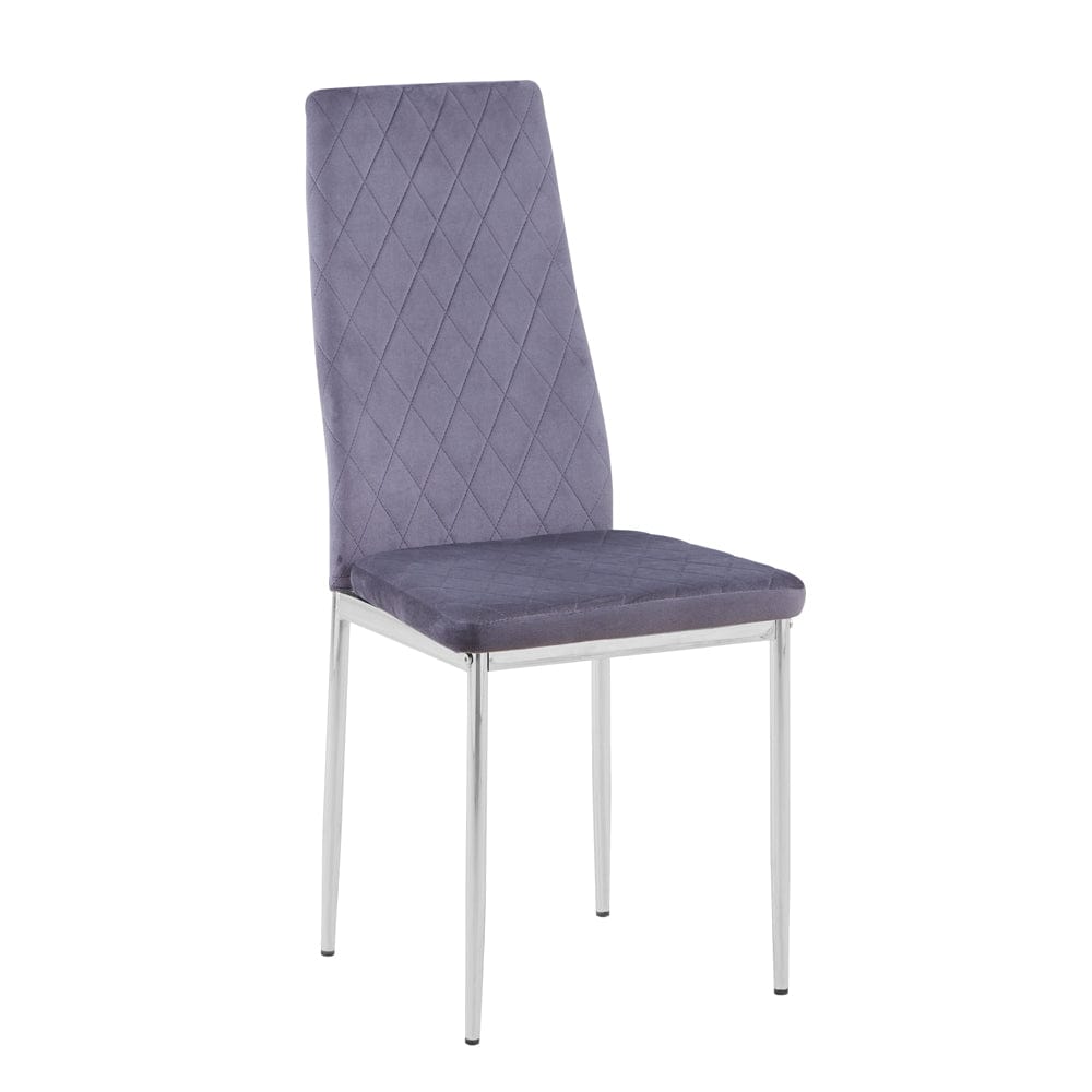 Grey Velvet Dining Chairs 2pcs