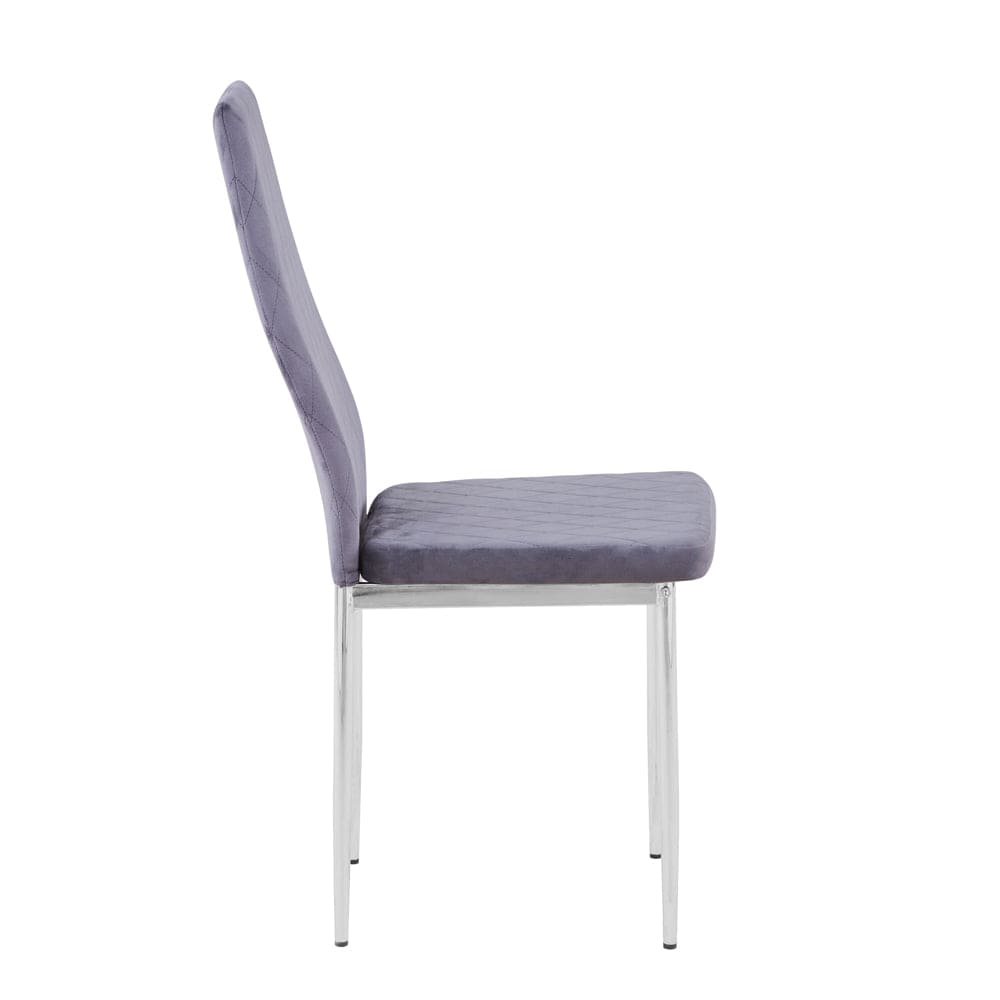 Grey Velvet Dining Chairs 2pcs_2