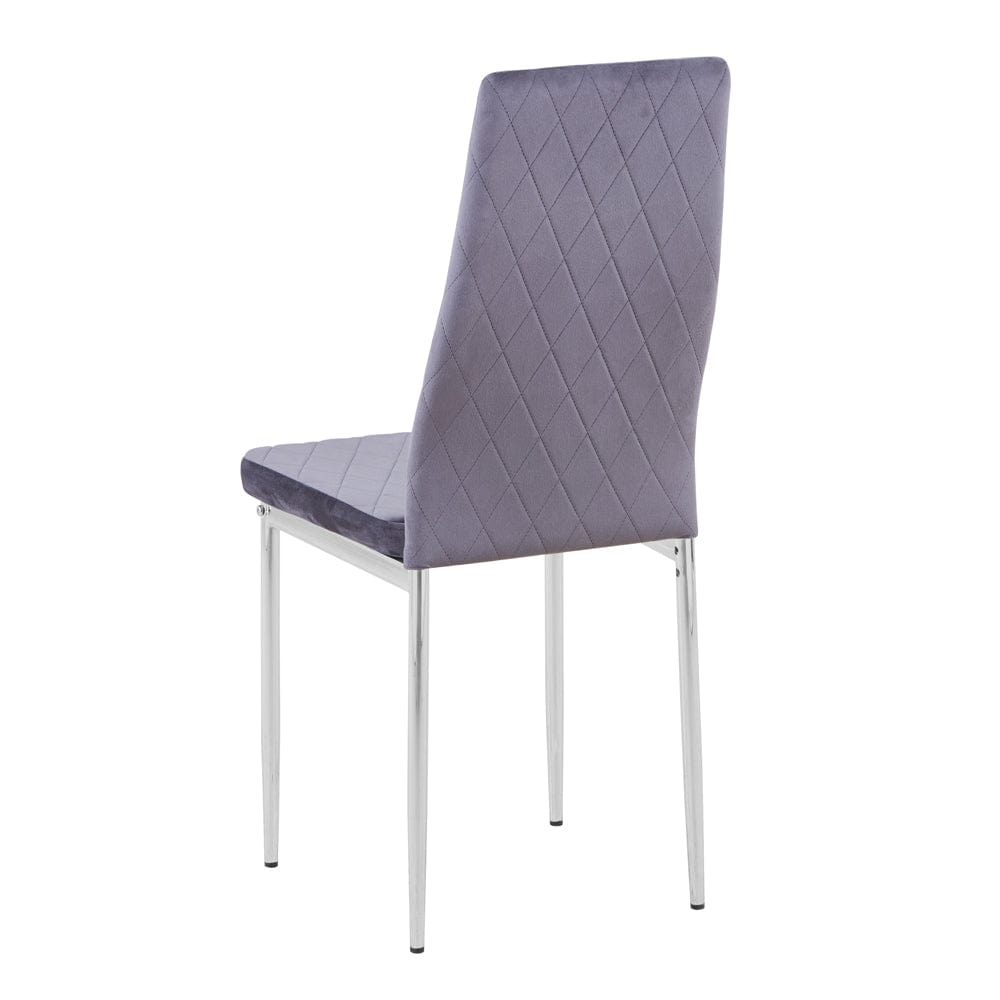 Grey Velvet Dining Chairs 2pcs_3