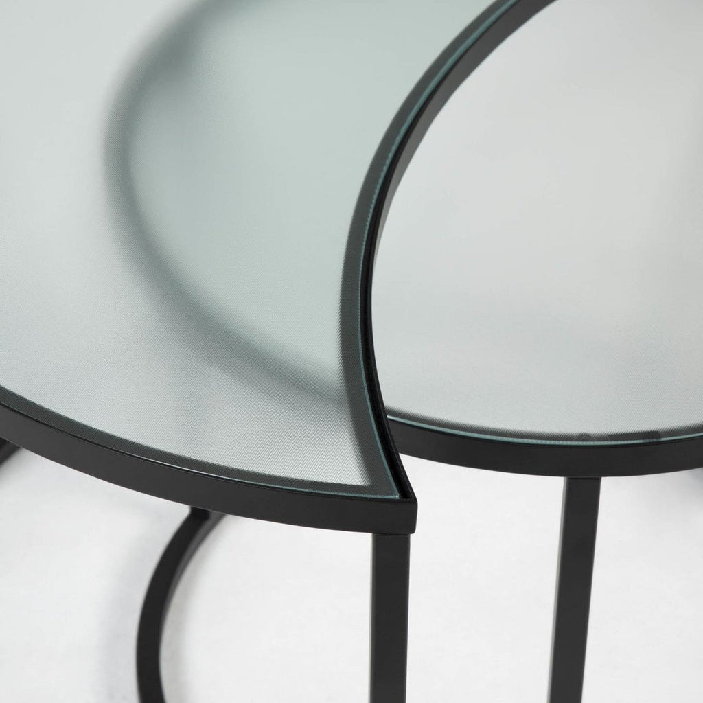 Bast Glass Nested Side Tables - Black ST5747-LA