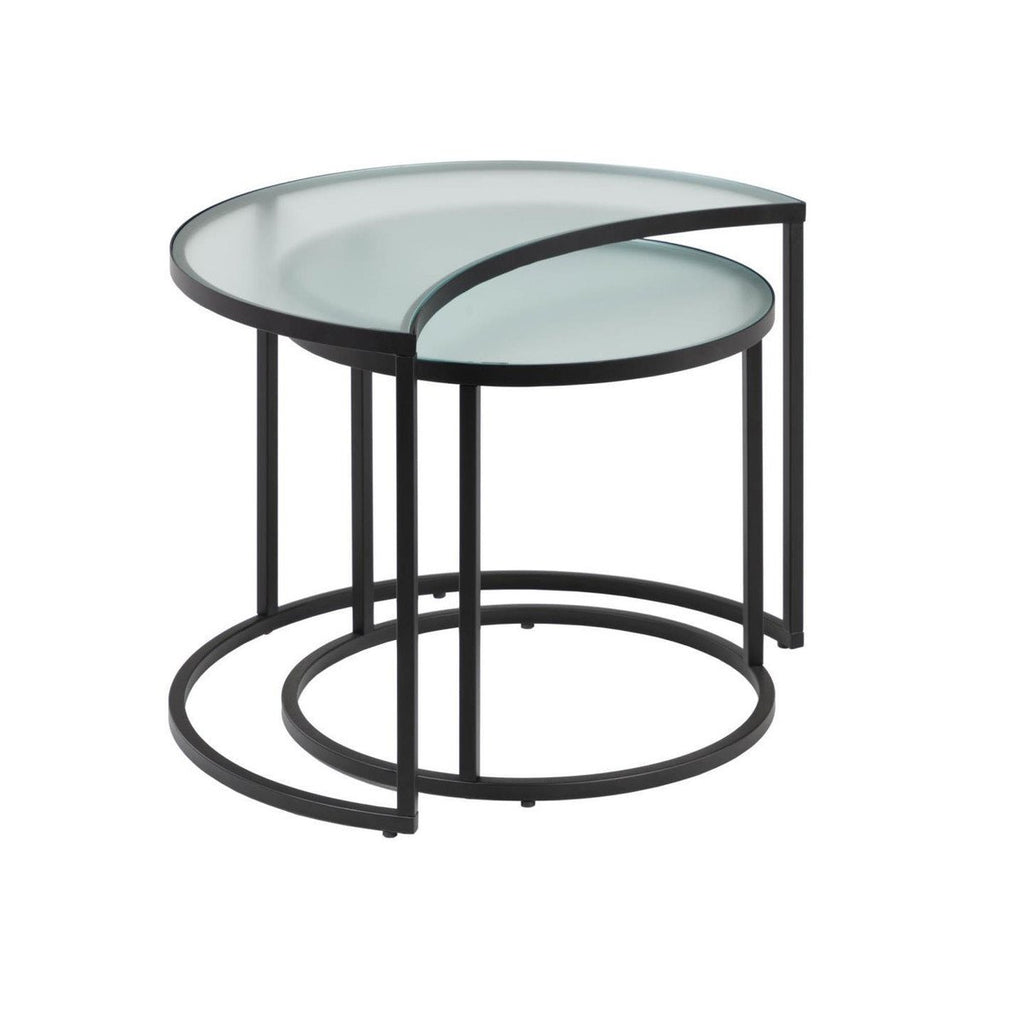 Bast Glass Nested Side Tables - Black ST5747-LA
