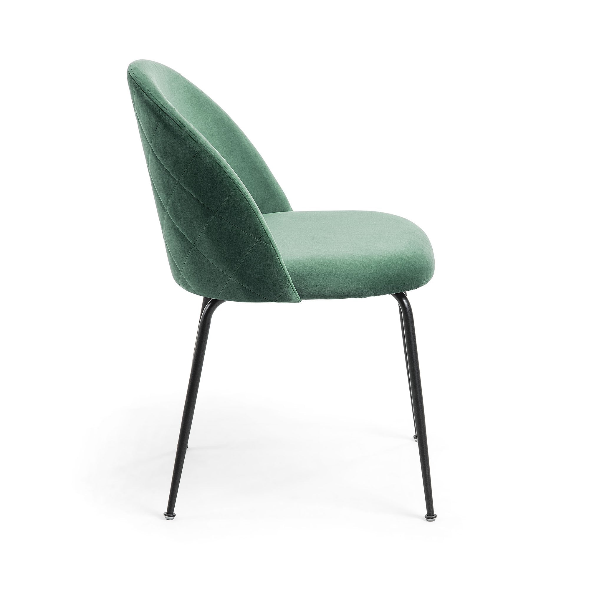 Velvet Dining Chair in Black/Emerald_1