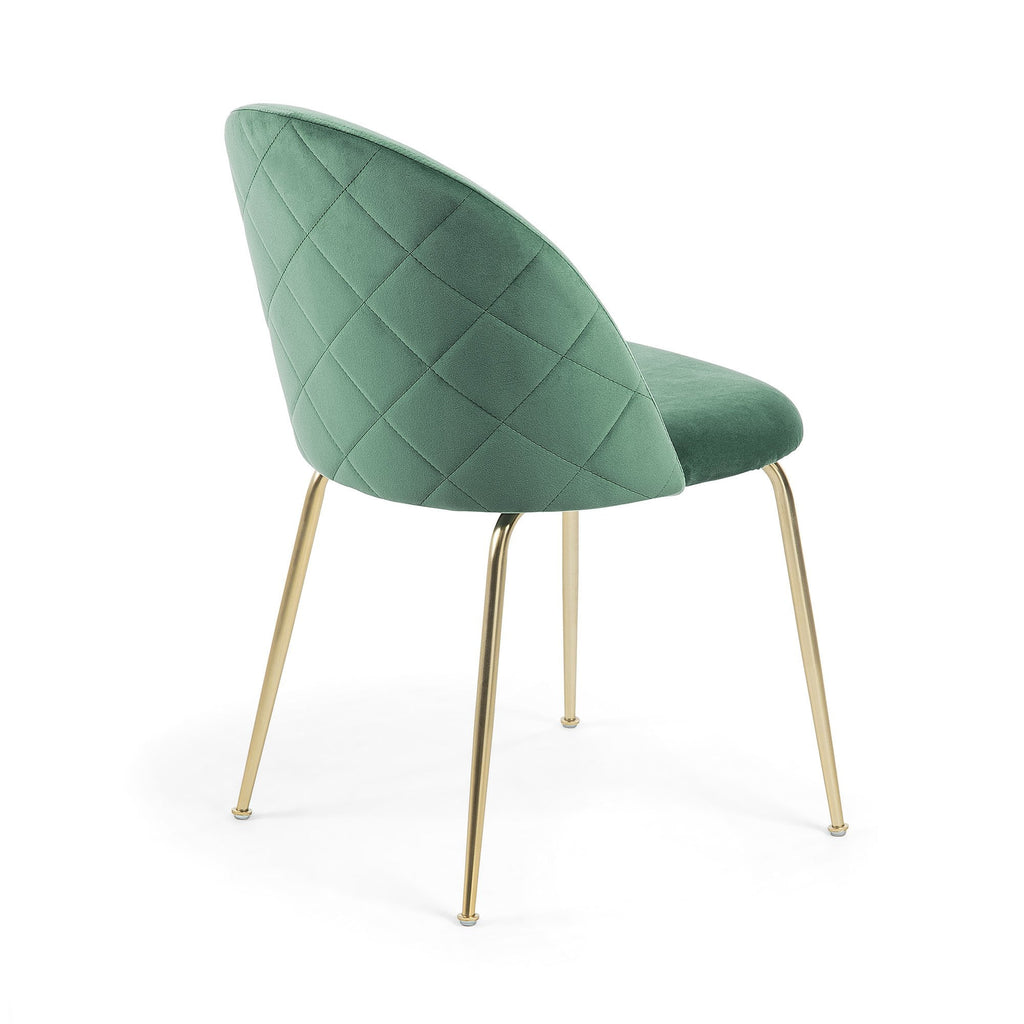 Velvet Dining Chair in Gold/Emerald_1