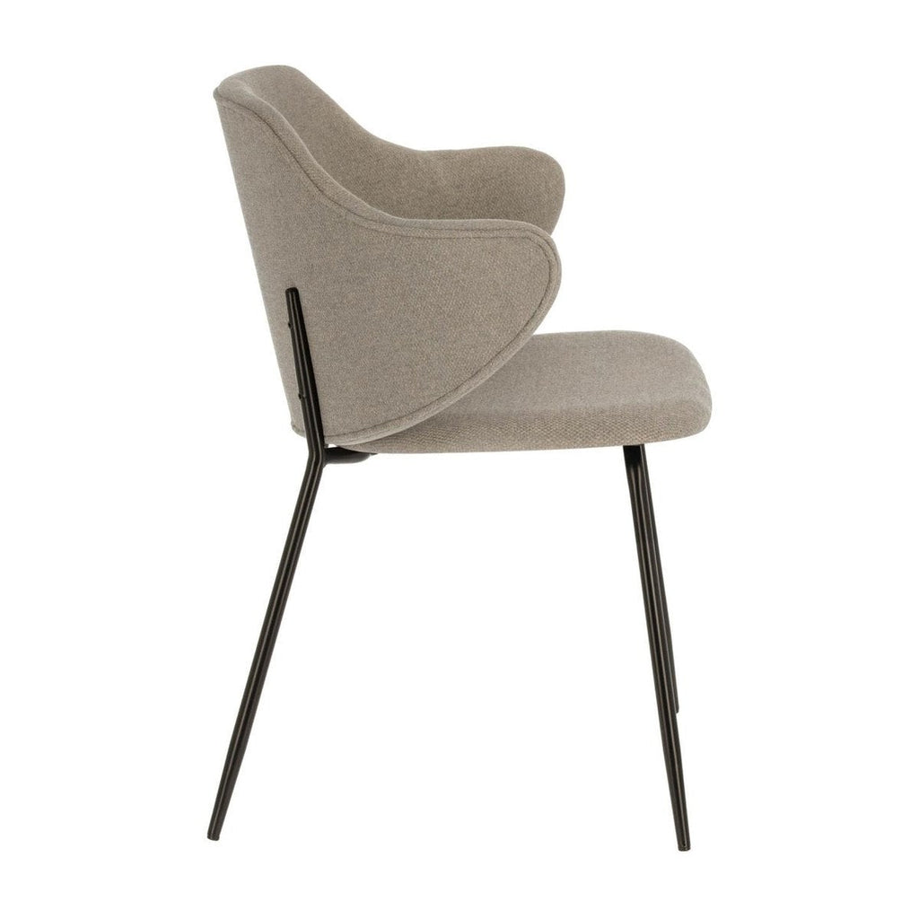 Fabric Dining Chair in Grey/Beige_1