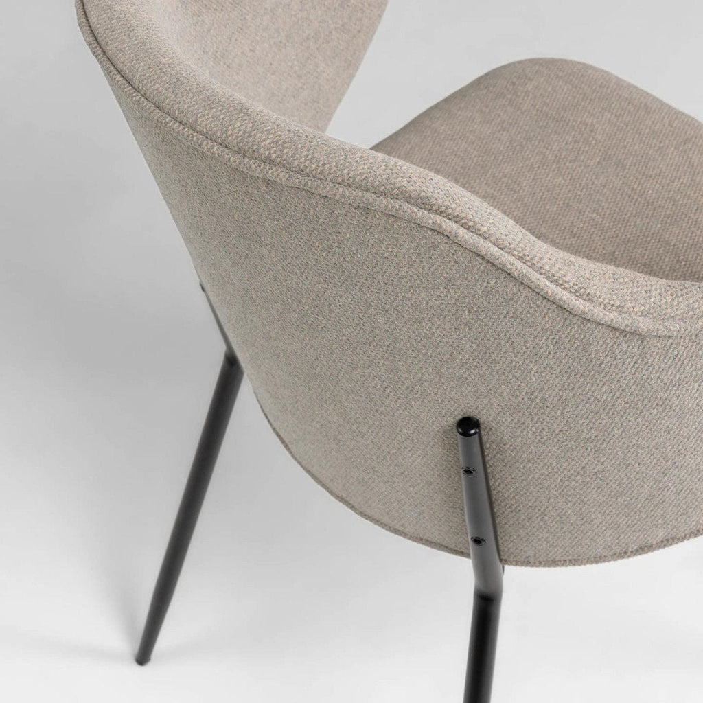 Fabric Dining Chair in Grey/Beige_4
