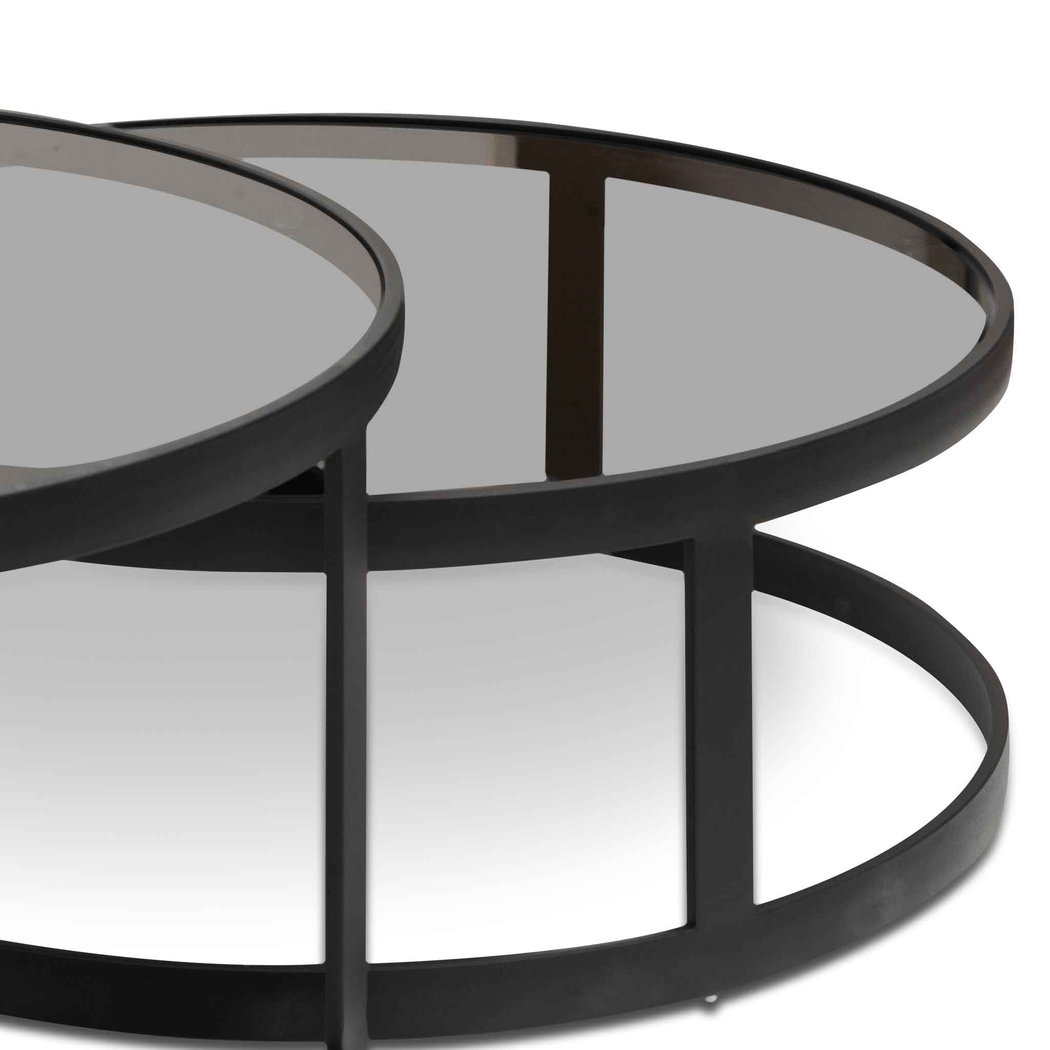 Nested Grey Glass Coffee Table - Black Base_4