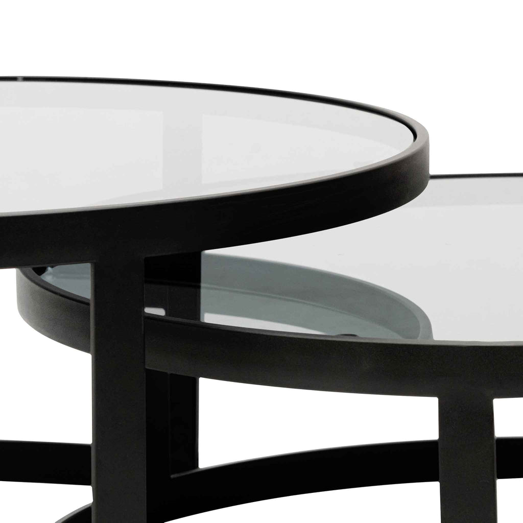 Nested Grey Glass Coffee Table - Black Base_6