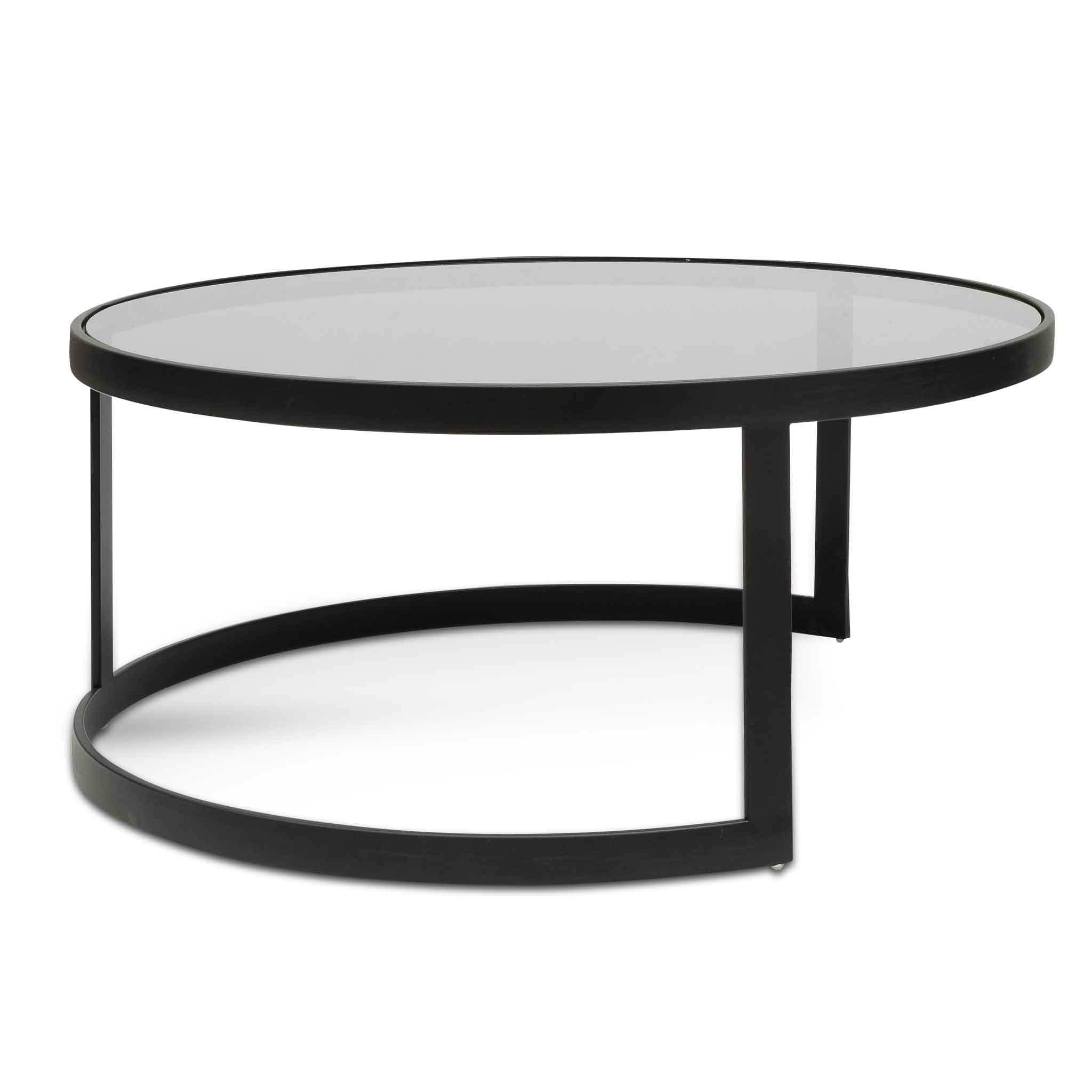 Nested Grey Glass Coffee Table - Black Base_7