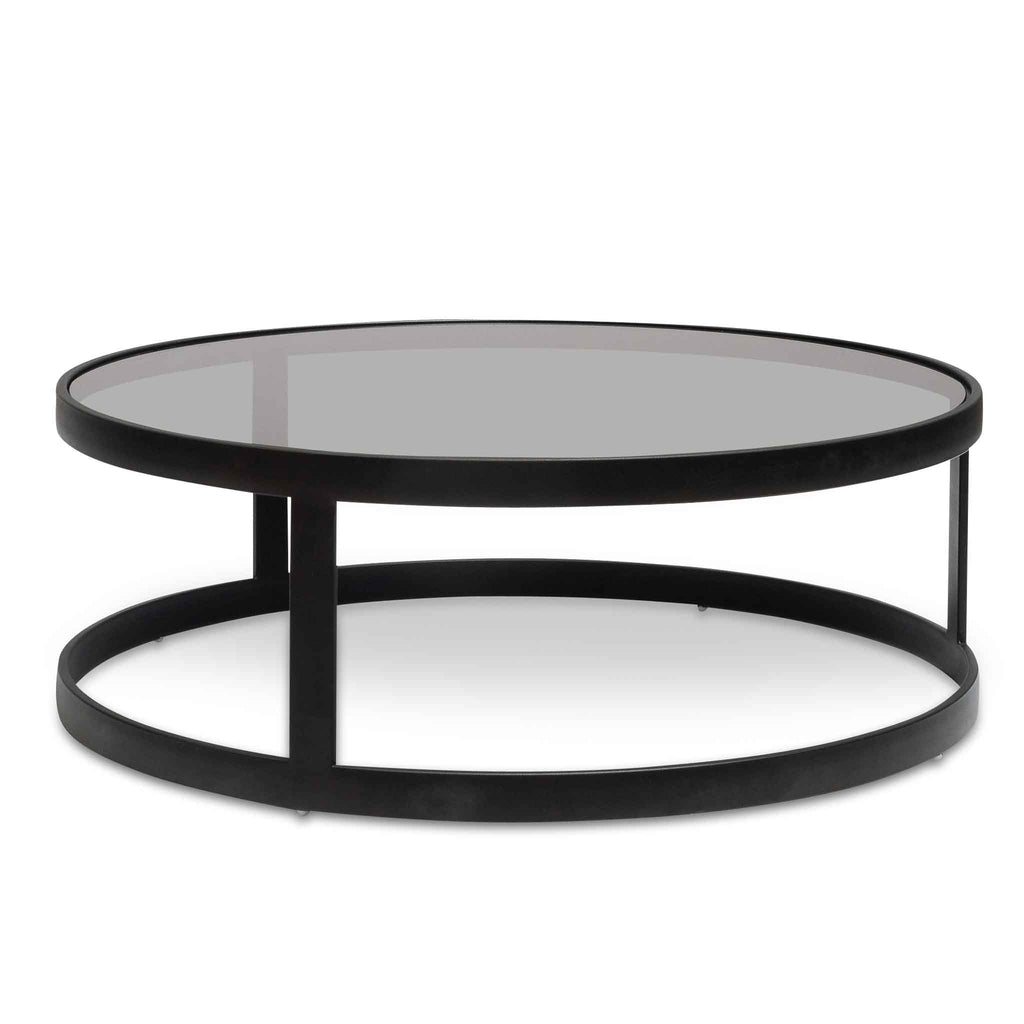 Nested Grey Glass Coffee Table - Black Base_8