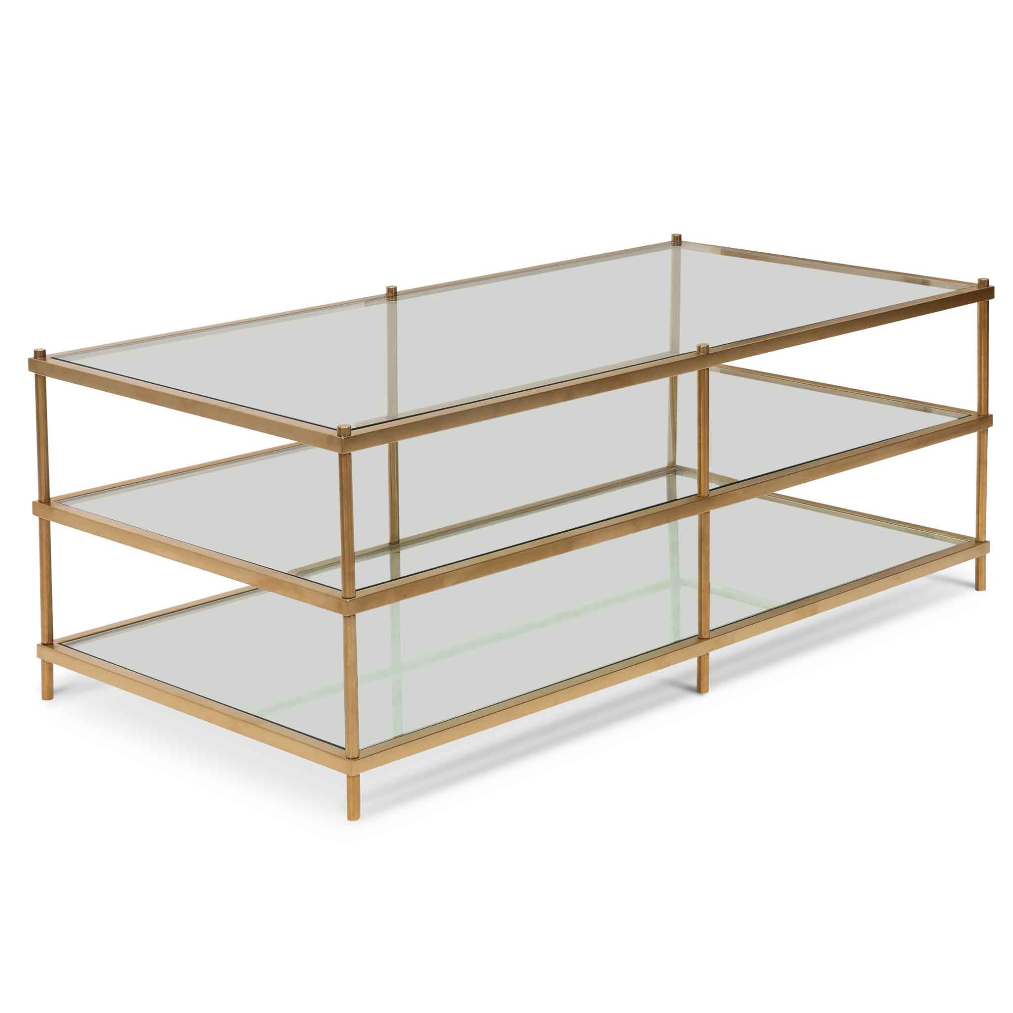 1.2m Glass Coffee Table - Gold Base_1
