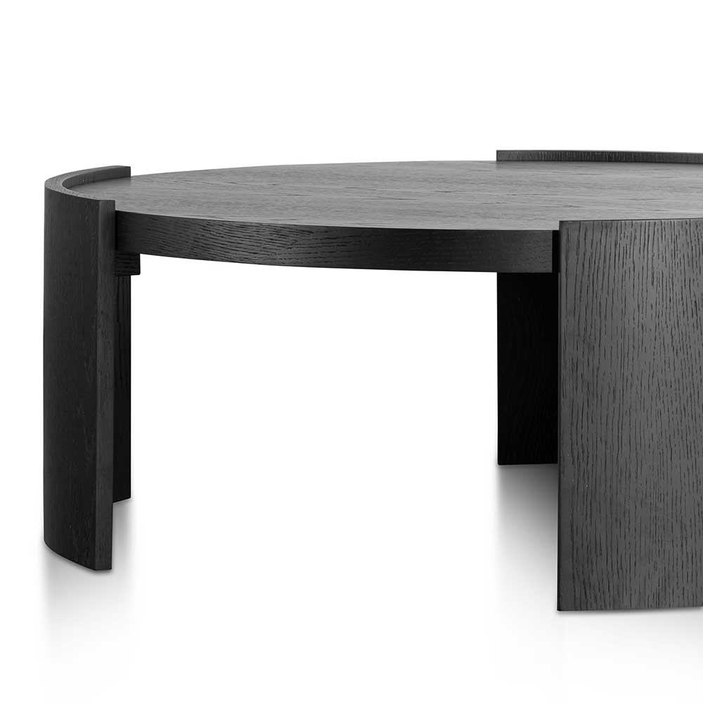 Fondhouse Blase 100cm Wooden Round Coffee Table - Black