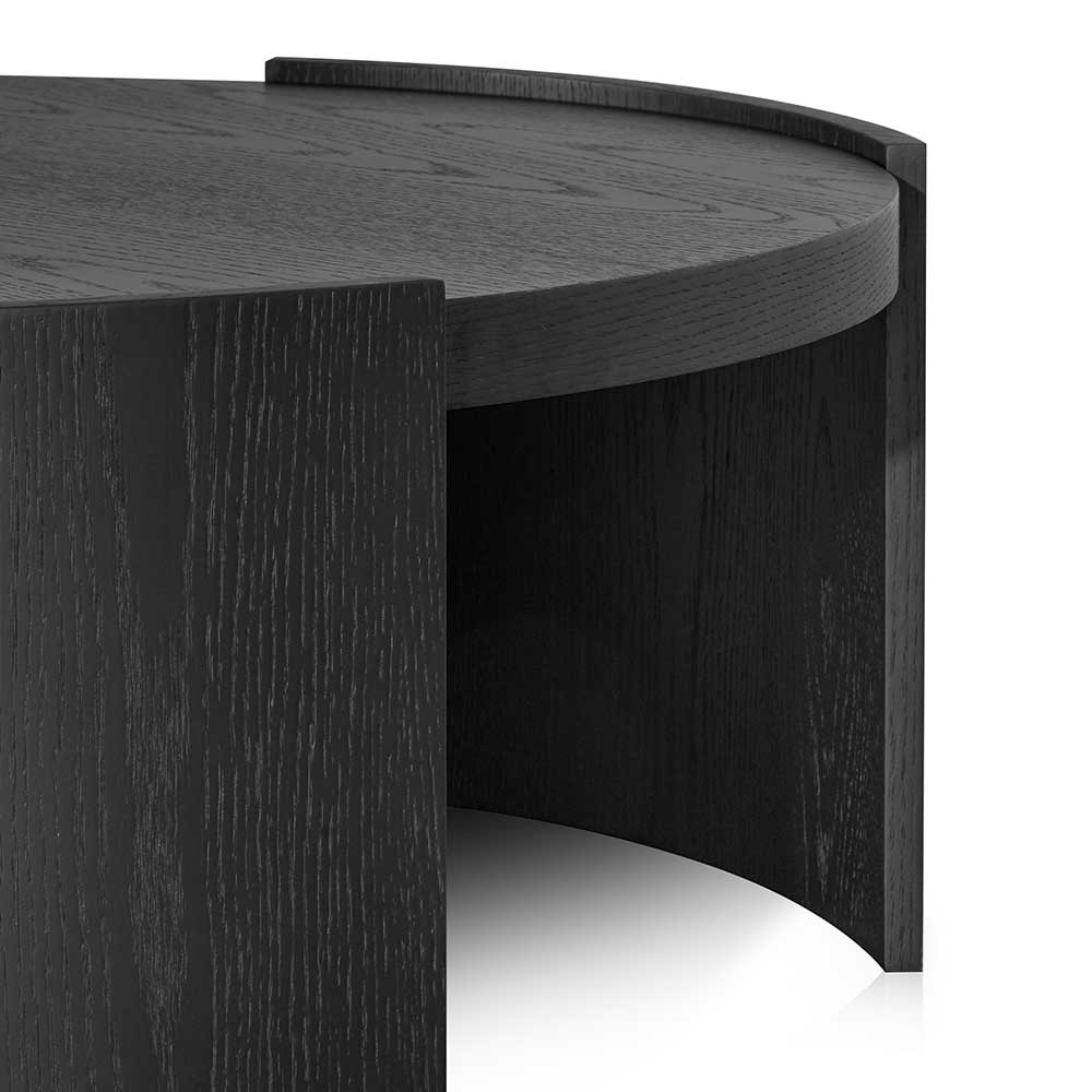 Fondhouse Blase 100cm Wooden Round Coffee Table - Black