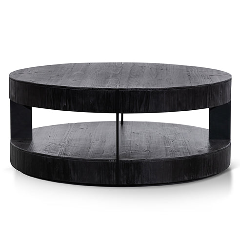 100cm Round Coffee Table - Full Black_1