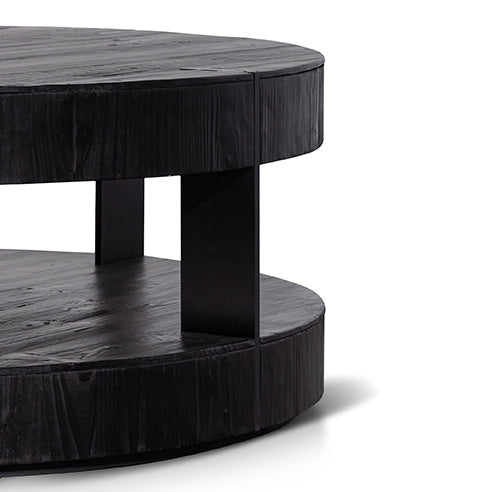 100cm Round Coffee Table - Full Black_3