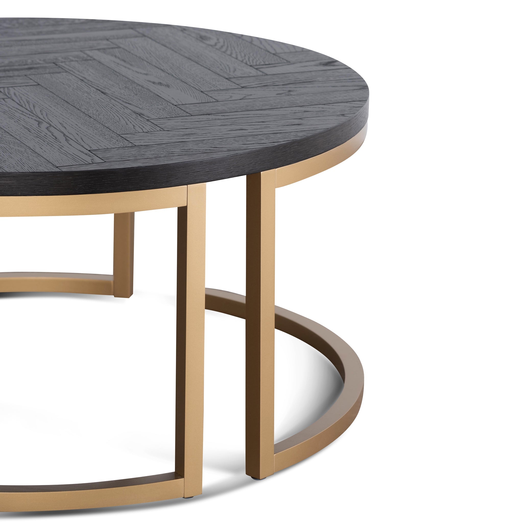 Round Coffee Table - Peppercorn and Brass_3