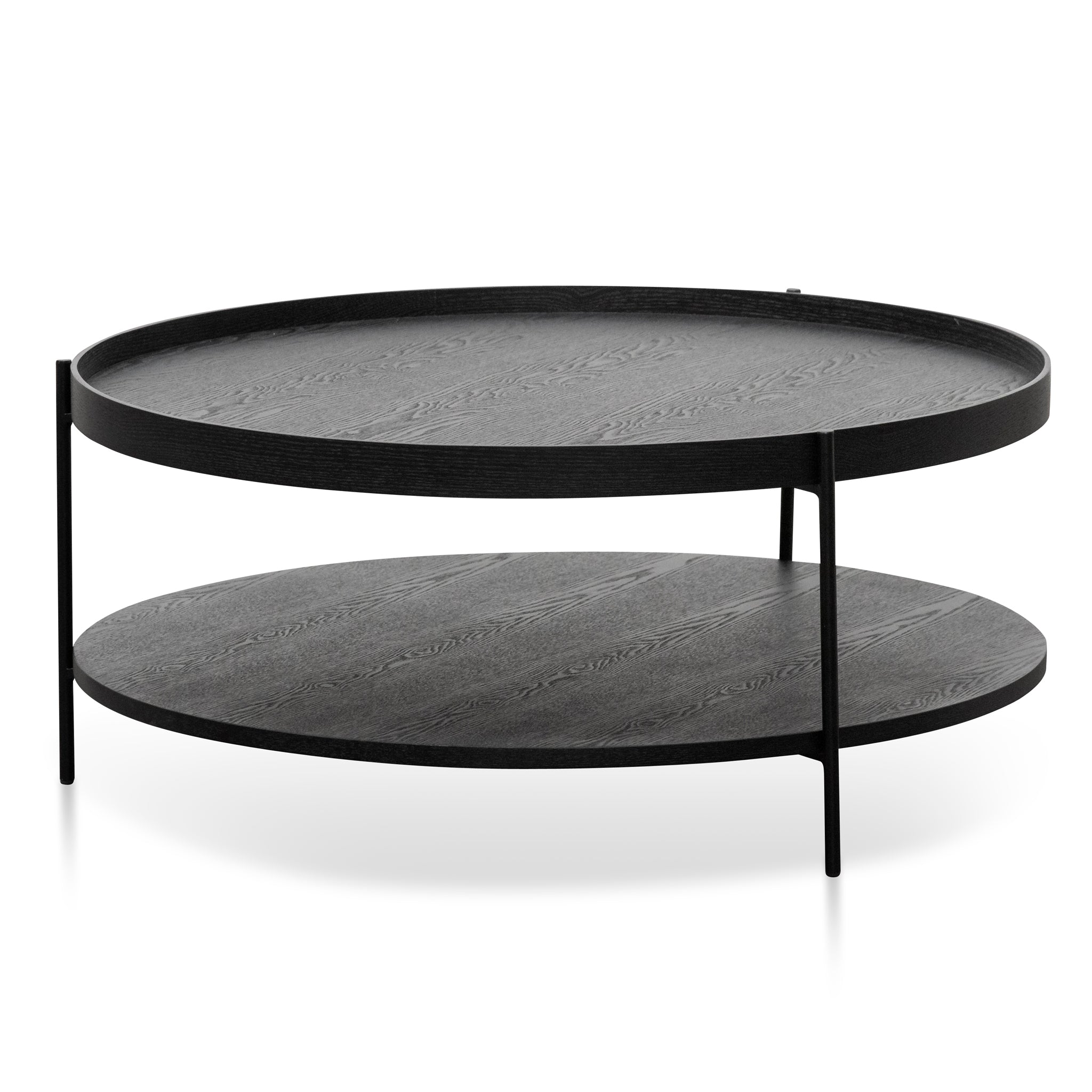 90cm Round Coffee Table - Full Black