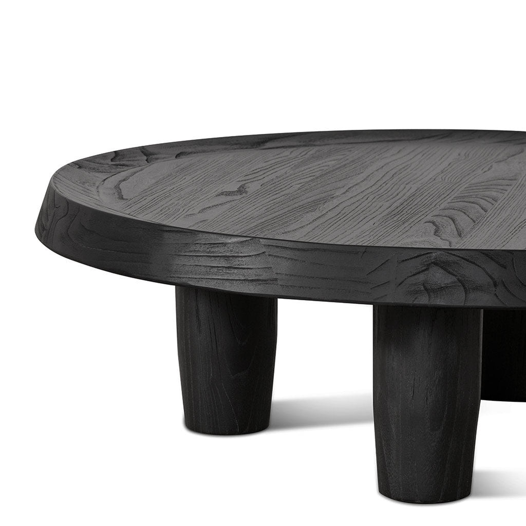 100cm Round Coffee Table - Black_2