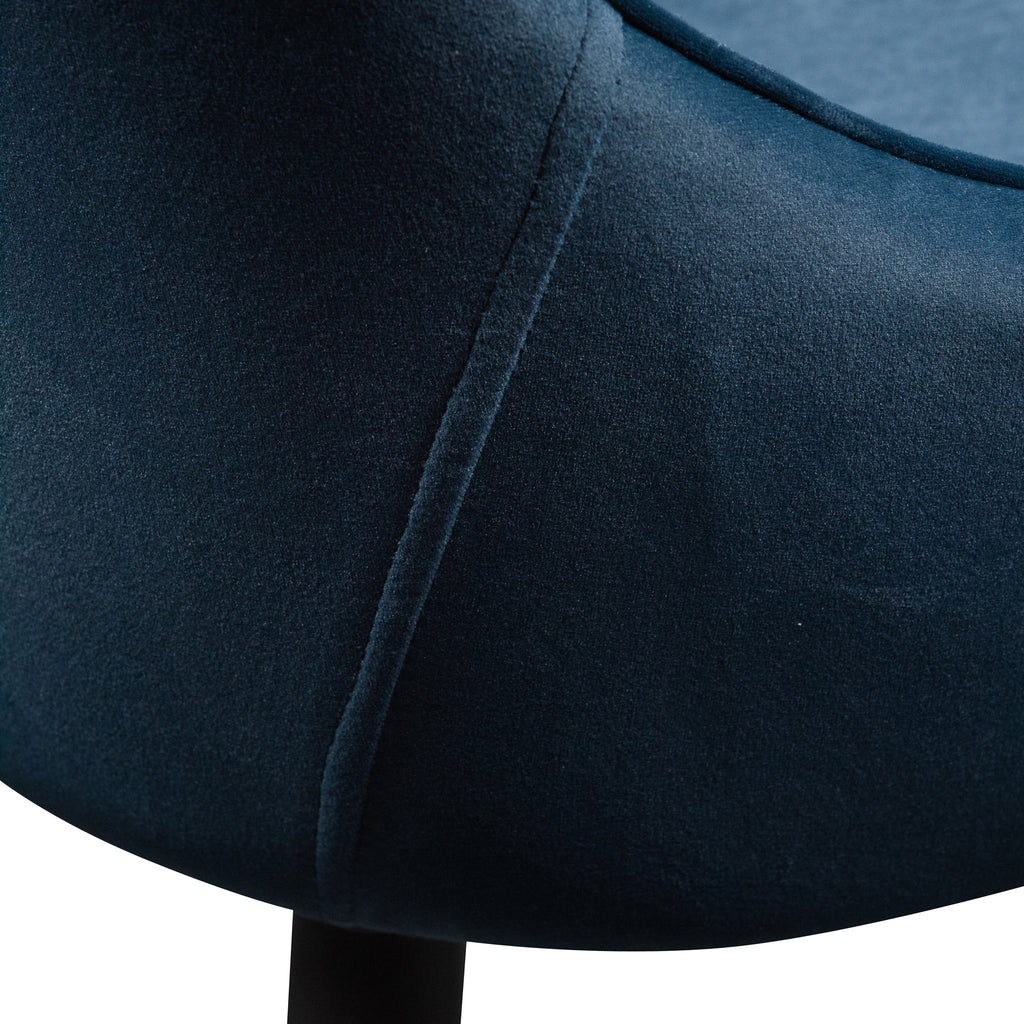 Dining Chair - Navy Blue Velvet with Black Legs_5