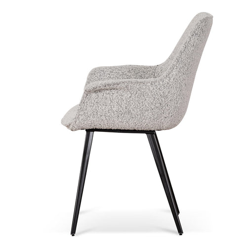FondHouse Rona Fabric Dining Chair - Charcoal Boucle