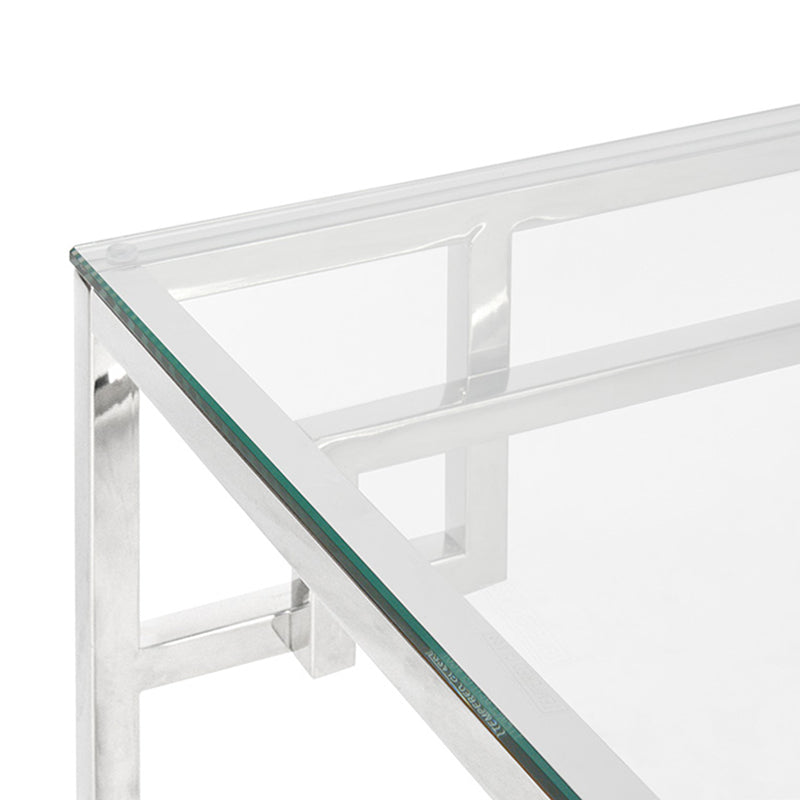 1.2m Coffee Table With Tempered Glass - Stainless Steel Base_5