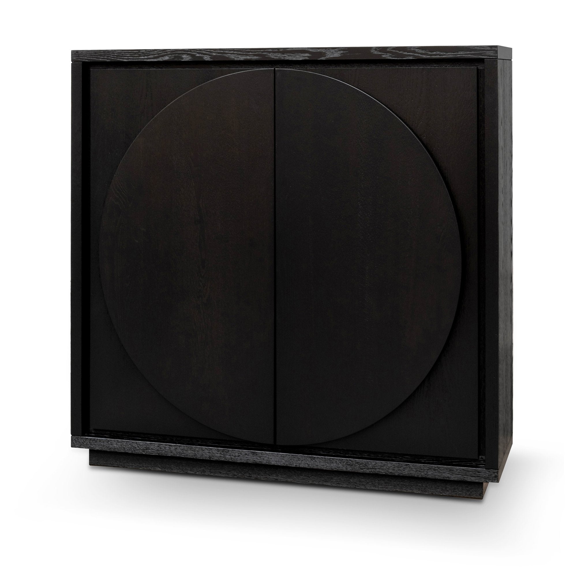 2 Doors Wooden Storage Cabinet - Textured Espresso Black