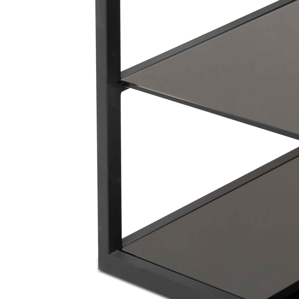 Cathleen 1.8m(H) Black Glass Shelving Unit - Black Frame DT6394-KS