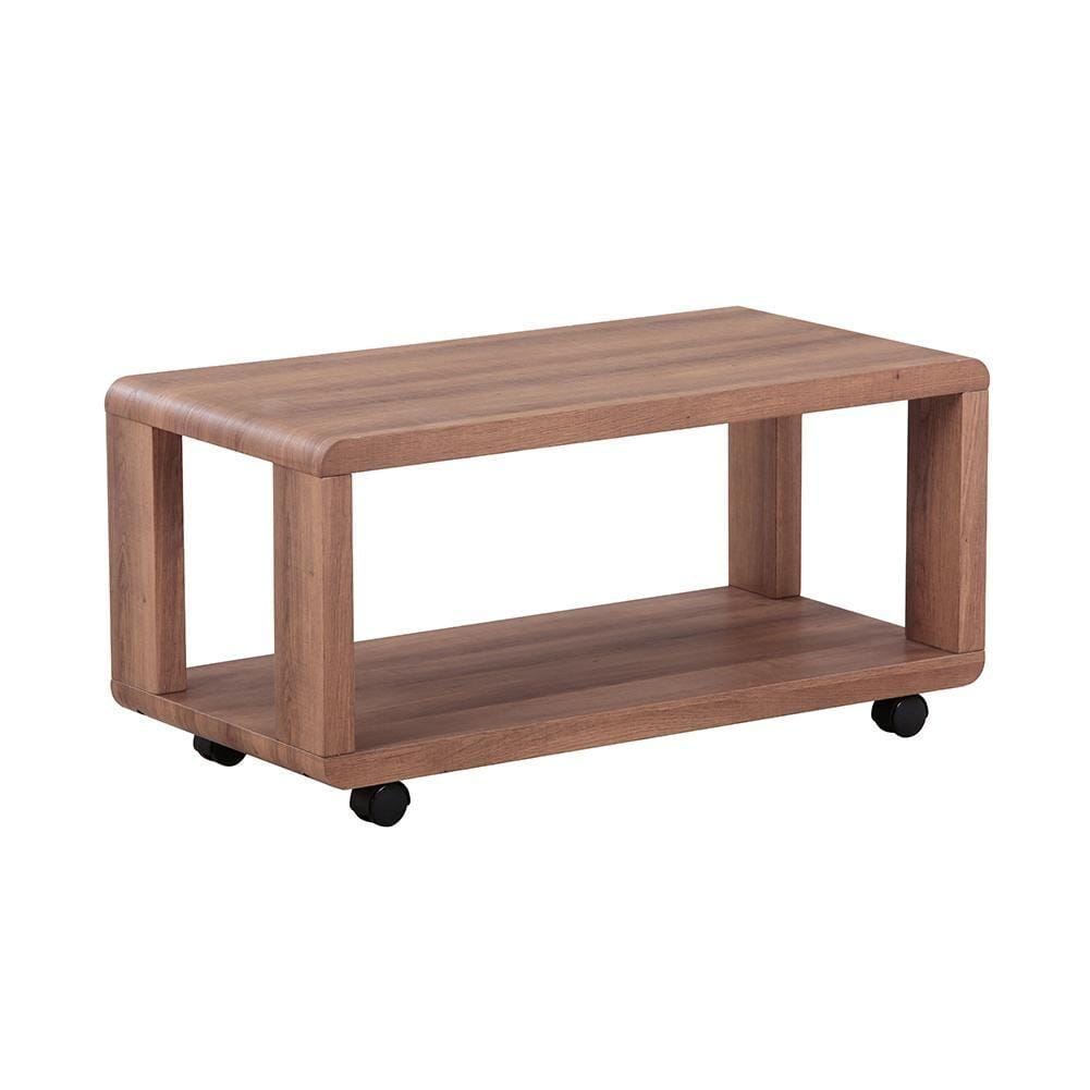 Sliding Low MDF Brown Coffee Table