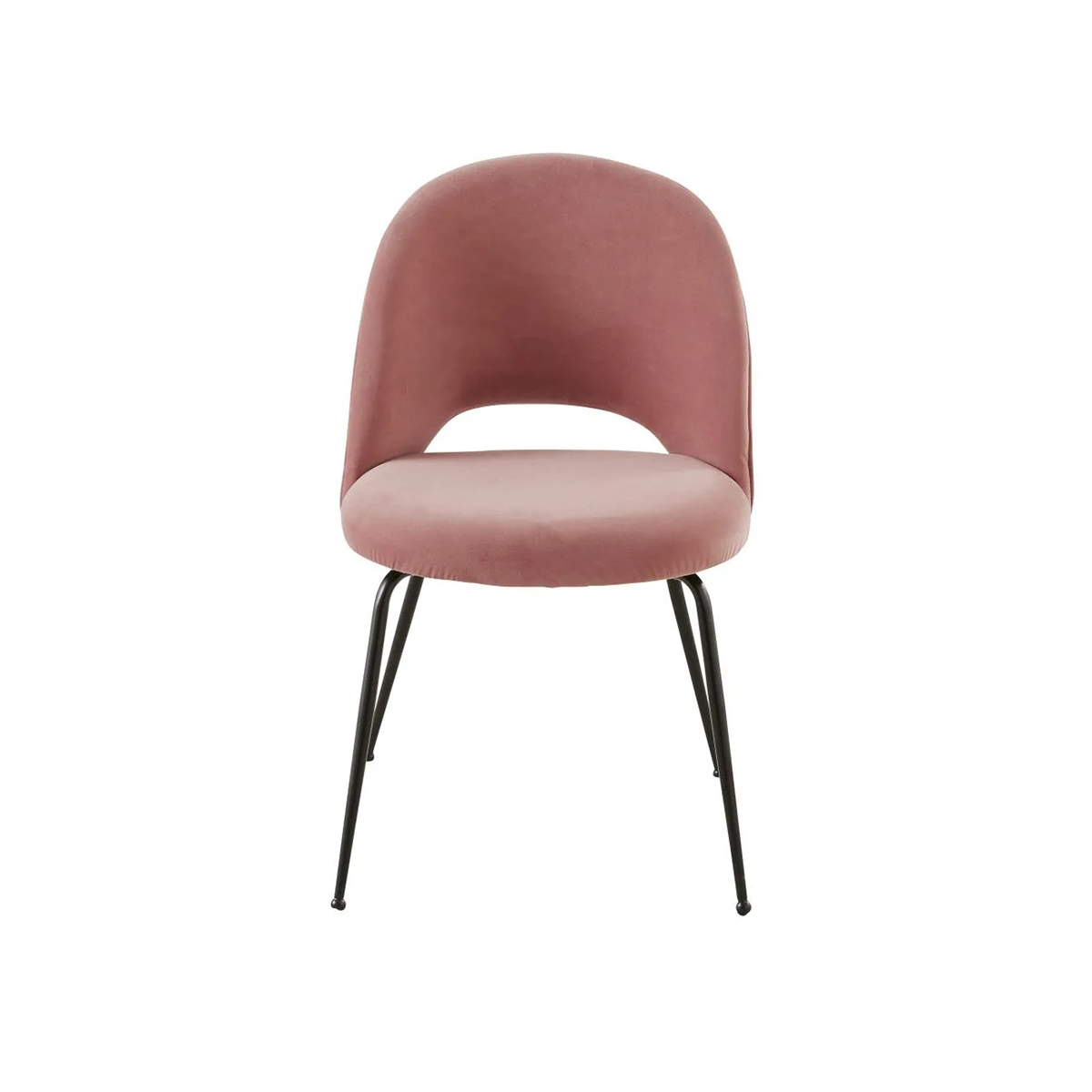 FondHouse Anica Pink Velvet Dining Chair - Black Legs