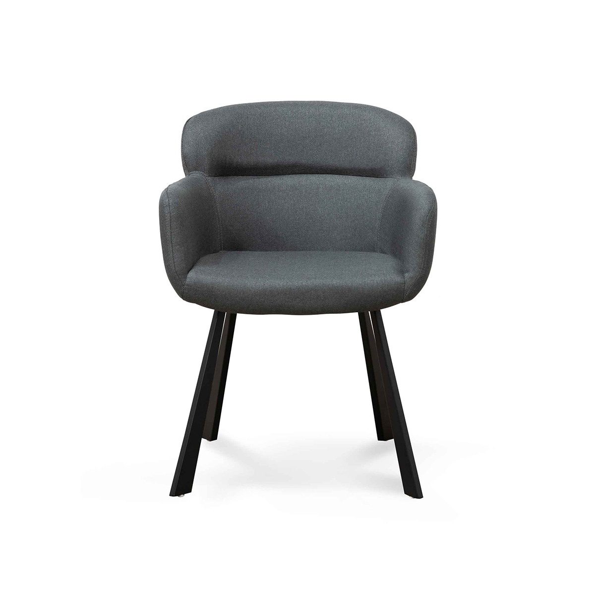 FondHouse Asafa Fabric Dining Chair - Gunmetal Grey with Black Legs