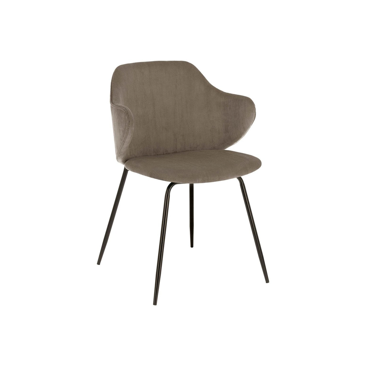 FondHouse Butte Fabric Dining Chair in Grey Corduroy