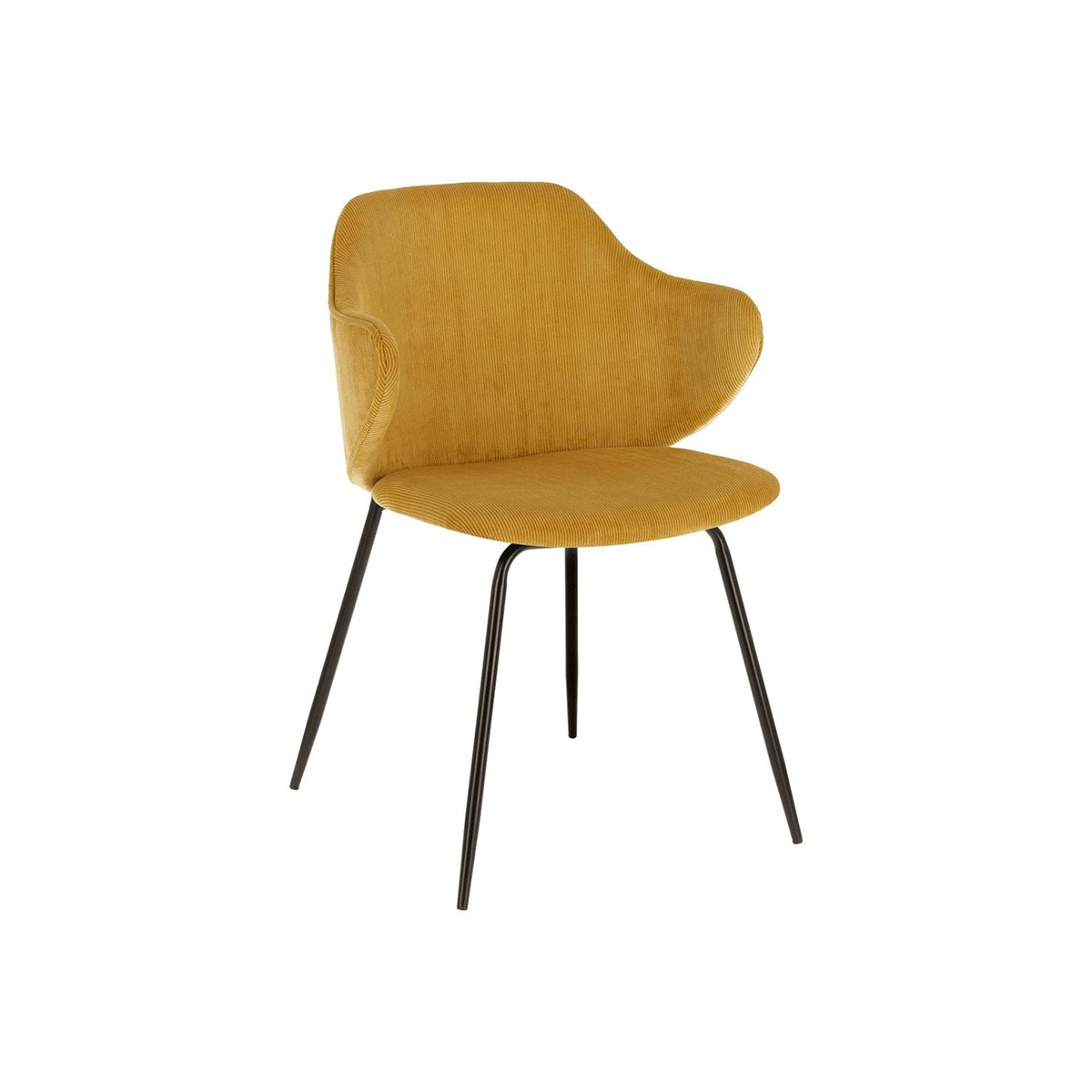 FondHouse Butte Fabric Dining Chair in Mustard Corduroy