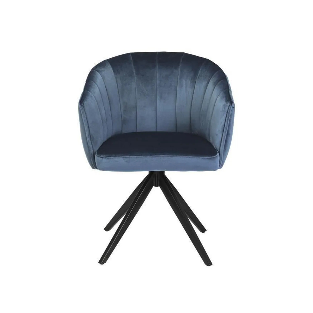 FondHouse Dasin PU&Velvet Dining Chair  - Black Legs