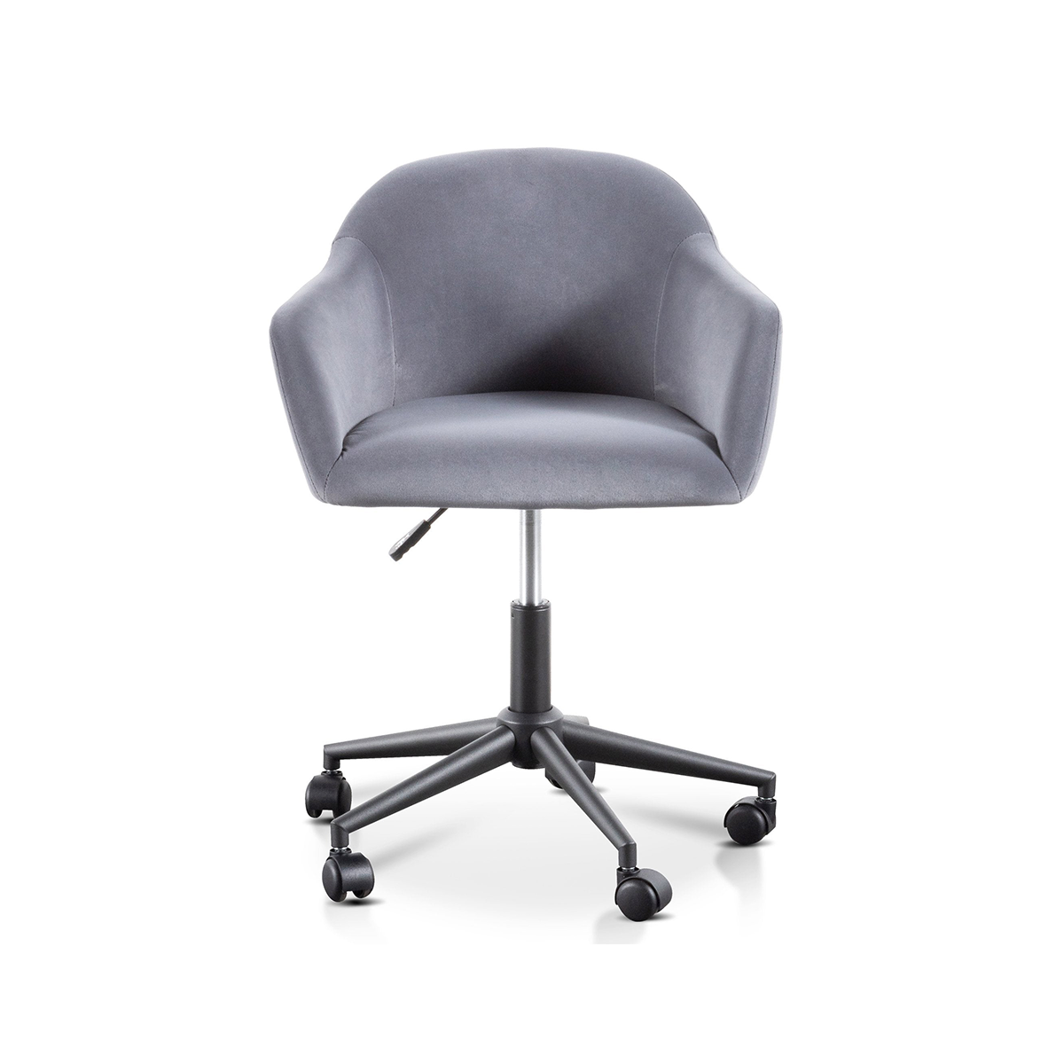 FondHouse Focona Charcoal Velvet office Chair - Black Base