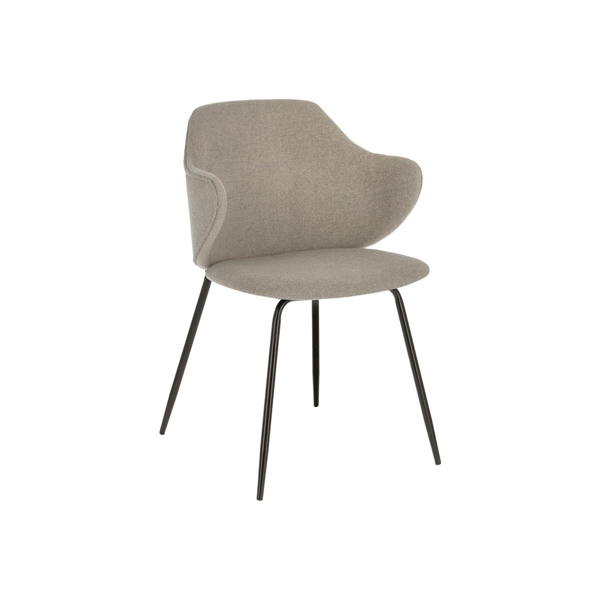 FondHouse Focuis Fabric Dining Chair in Grey/Beige