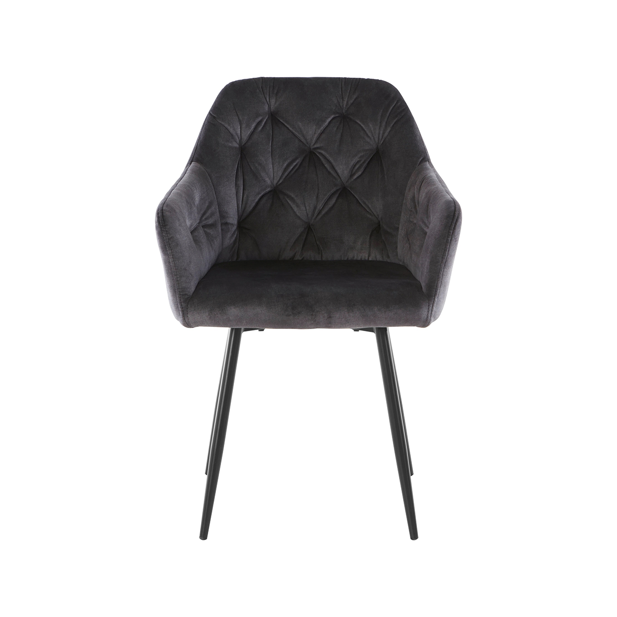 FondHouse Laika Velvet Dining Chair - Black Legs